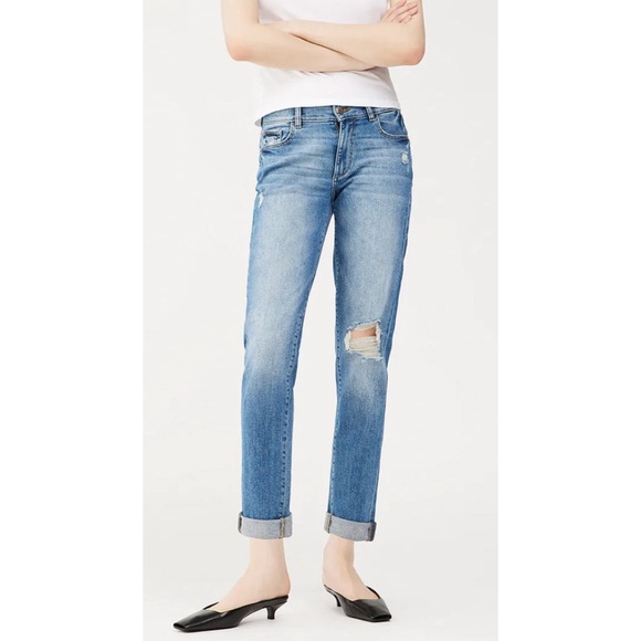 DL1961 Riley Boyfriend Straight Jeans - Picture 1 of 10
